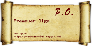 Premauer Olga névjegykártya